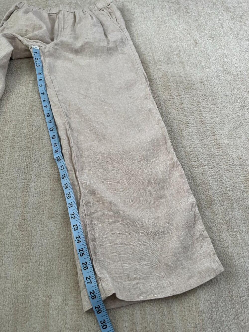 PACT 100% Organic Linen Wide Leg Pants Beige Tan High Rise Casual Trouser S - Picture 5 of 12